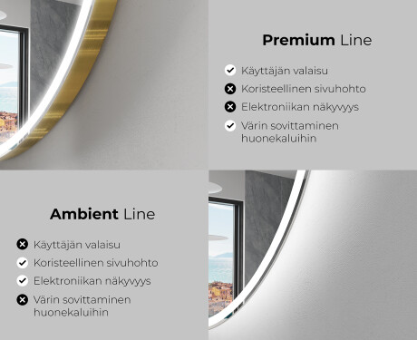 Elegantti LED Puolipyöreä Peili - Kylpyhuoneeseen Q222 #2