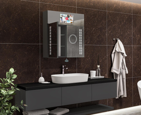 Smart Kylpyhuoneen Peilikaappi LED - L55 Sarah 66,5 x 72cm #12